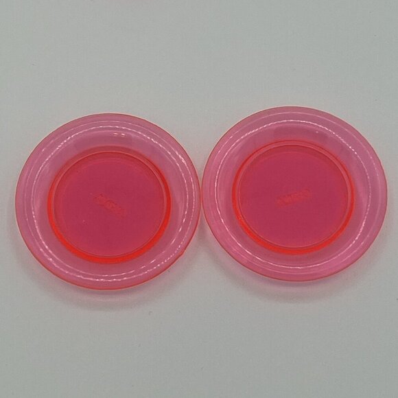 Vintage Barbie Clear Pink Dishes Cups Plates Bowls 9 pcs Mattel - Picture 4 of 6